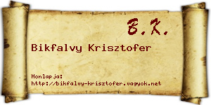 Bikfalvy Krisztofer névjegykártya